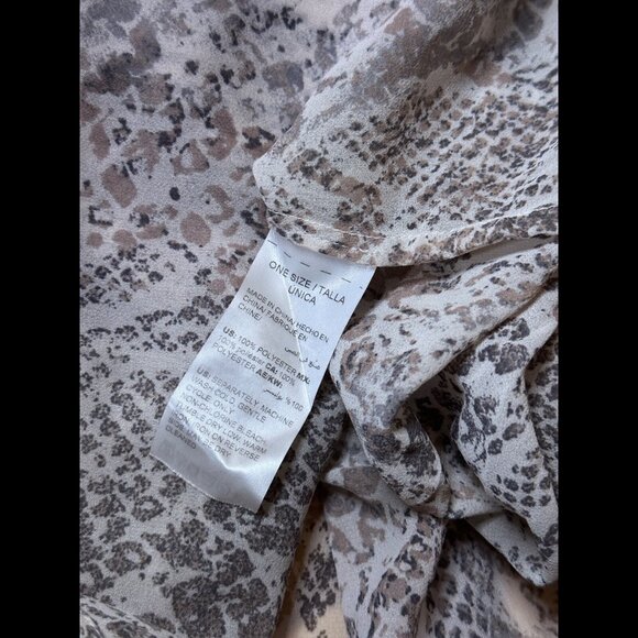 Chicos Shirt 2 / Large Sheer Brown Snakeskin Reptile Print Long Sleeve Button - Picture 7 of 7